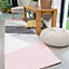 Blush Pink Grey Super Soft Abstract Geometric Runner Rug 60x240cm