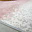 Blush Pink Grey Super Soft Distressed Gradient Runner Rug 60x240cm