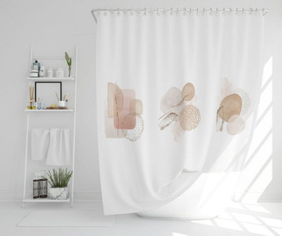 Blush, pink, ivory, beige watercolor Illustration and gold elements (Shower Curtain) / Default Title Price Comparisons | Compare The Build