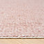 Blush Pink Luxurious Wool Textured Plait Living Area Rug 190x280cm