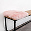 Blush Pink Square Sheepskin Chair Pad