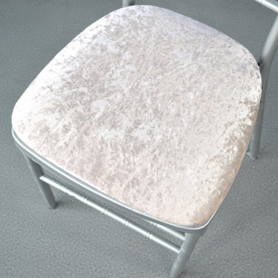 Blush Pink Velvet Chair Seat Pad Covers - Pack of 10