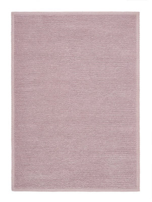 Blush Wool Rug, 20mm Thickness Easy to Clean Rug, Handmade Modern Plain Rug for LivingRoom, & DiningRoom-120cm X 170cm