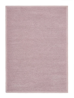 Blush Wool Rug, 20mm Thickness Easy to Clean Rug, Handmade Modern Plain Rug for LivingRoom, & DiningRoom-200cm X 290cm