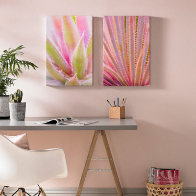 Blushed Tropics Set of 2 Printed Canvas Floral Wall Art | DIY at B&Q