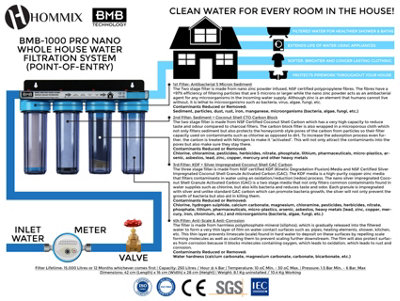 BMB-1000 Hydra Whole House Water Filtration System (Point-of-Entry)