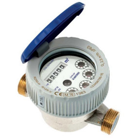 Bmeters 1/2 Inch Cold Water Flow Meter Single Jet Semi-dry Dial Protected Rolls