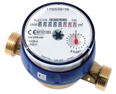 Bmeters 1/2 Inch DN15 Cold Water Meter High Quality Single Jet Flow Counter Check