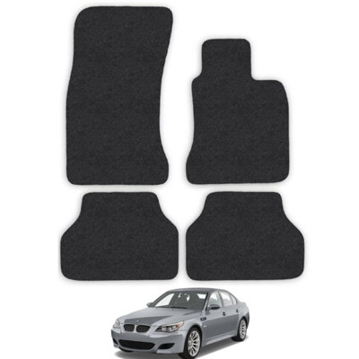 BMW 5 Series 2003-2010 AUTO Car Floor Mats Tailored Fit Carpet Set 4pcs Black