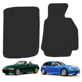 BMW Z3 1995-2003 E36/7 Car Floor Mats Tailored Fit Rubber Heavy-Duty Set Black