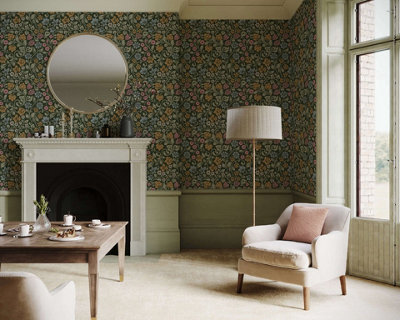 Bobbi Beck eco-friendly arts and crafts large floral print wallpaper