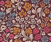Bobbi Beck eco-friendly arts and crafts large floral print wallpaper