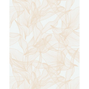 Bobbi Beck eco-friendly Beige abstract floral wallpaper