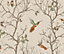 Bobbi Beck eco-friendly Beige bird tree wallpaper