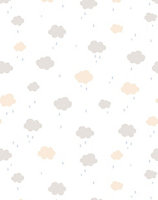 Bobbi Beck eco-friendly Beige childrens cloud and raindrop wallpaper