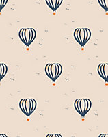 Bobbi Beck eco-friendly Beige childrens hot air balloon wallpaper