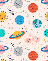 Bobbi Beck eco-friendly Beige childrens space wallpaper