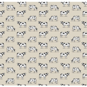 Bobbi Beck eco-friendly beige cow wallpaper