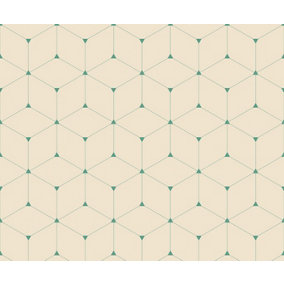 Bobbi Beck eco-friendly Beige cube geometric wallpaper