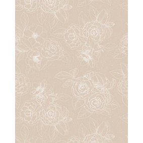 Bobbi Beck eco-friendly Beige dotwork floral wallpaper