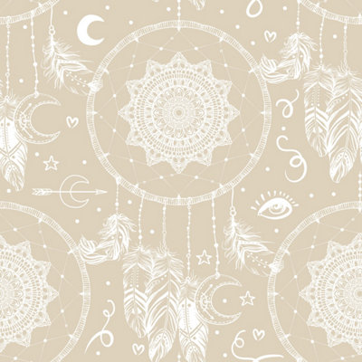 Bobbi Beck eco friendly Beige dreamcatcher Wallpaper