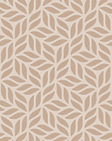Bobbi Beck eco-friendly Beige geometric leaf pattern wallpaper