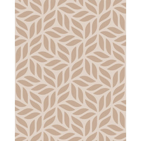 Bobbi Beck eco-friendly Beige geometric leaf pattern wallpaper