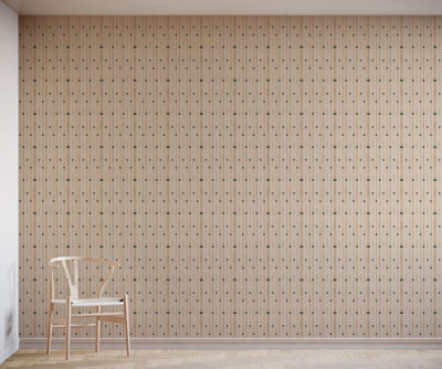 Bobbi Beck eco friendly Beige illustrated bamboo Wallpaper