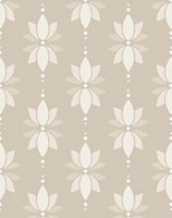 Bobbi Beck eco-friendly Beige lotus flower wallpaper