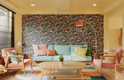 Bobbi Beck eco-friendly Beige modern illustrated delicate floral wallpaper