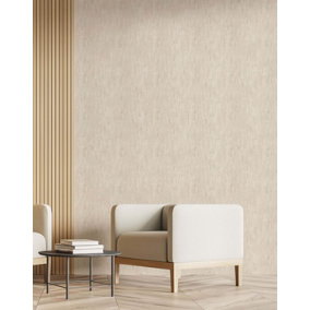 Bobbi Beck eco-friendly Beige neutral brushed effect wallpaper