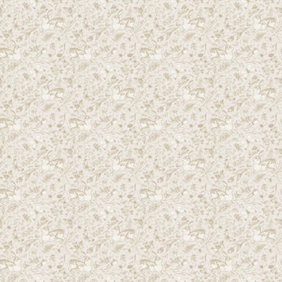 Bobbi Beck eco-friendly beige rabbit wallpaper