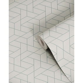 Bobbi Beck eco-friendly Beige triangle geometric wallpaper