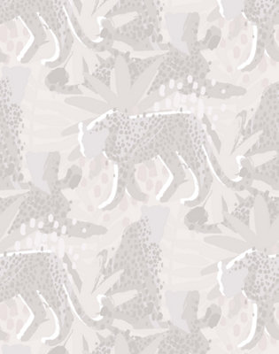 Bobbi Beck eco-friendly Beige tropical leopard leaf wallpaper