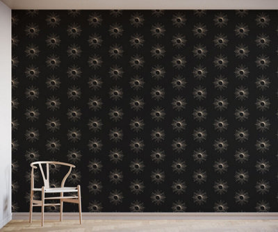 Bobbi Beck eco friendly Black boho sun Wallpaper