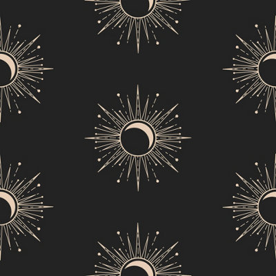 Bobbi Beck eco friendly Black boho sun Wallpaper
