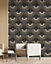 Bobbi Beck eco-friendly Black crane bird wallpaper