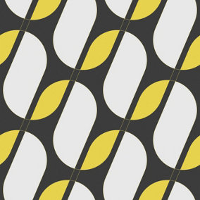 Bobbi Beck eco friendly Black modern squiggle Wallpaper