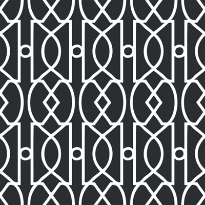 Bobbi Beck eco friendly Black modern trellis Wallpaper