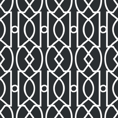 Bobbi Beck eco friendly Black modern trellis Wallpaper