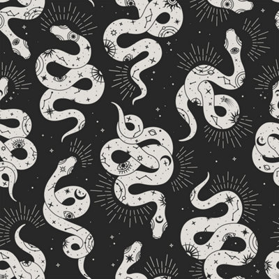 Bobbi Beck eco friendly Black occult snake Wallpaper | DIY at B&Q