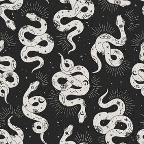 Bobbi Beck eco friendly Black occult snake Wallpaper