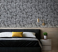 Bobbi Beck eco-friendly black zebra wallpaper