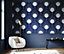 Bobbi Beck eco-friendly Blue ace leaf fan wallpaper