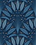 Bobbi Beck eco-friendly Blue art deco leaf fan wallpaper