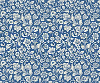 Bobbi Beck eco-friendly Blue arts crafts floral wallpaper