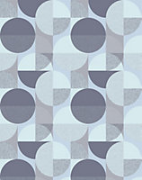 Bobbi Beck eco-friendly Blue bauhaus circle wallpaper