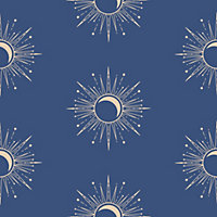Bobbi Beck eco friendly Blue boho sun Wallpaper