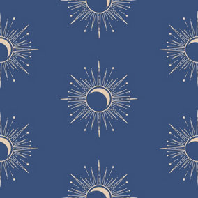 Bobbi Beck eco friendly Blue boho sun Wallpaper