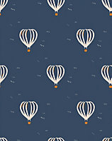 Bobbi Beck eco-friendly Blue childrens hot air balloon wallpaper